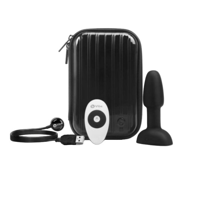 B-Vibe USB Rechargeable Rimming Vibrating Butt Plug with carrying case