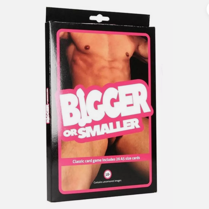 Bigger or Smaller Card Game Male