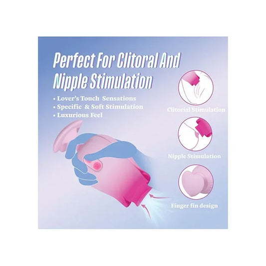 Demonstrating placement and use of the Tulip Trance stimulator for targeted pleasure on clitoris and nipples.