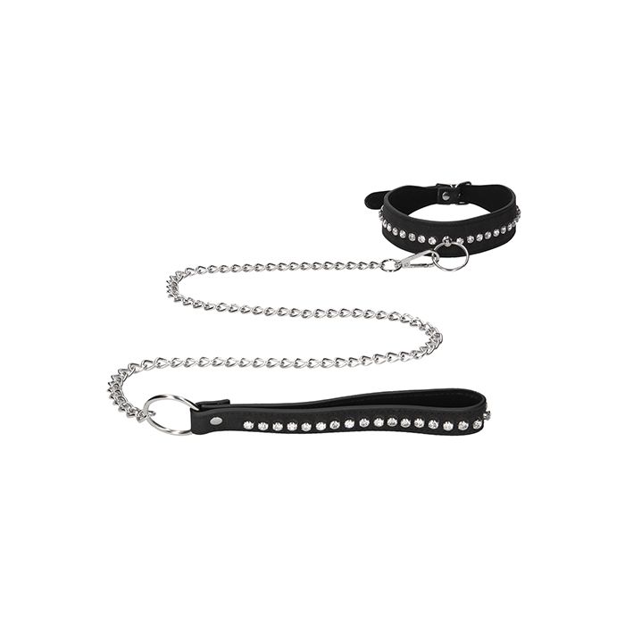 Diamond Studded Collar with Leash - The Flirtation Station