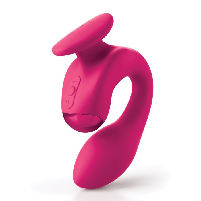 JimmyJane Dual Gripp ergonomic vibrator with finger grip holder