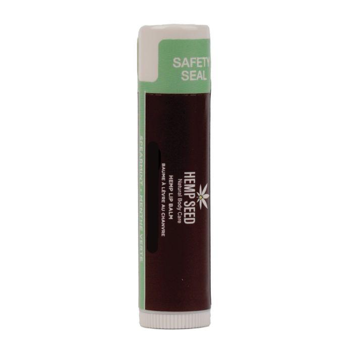 Spearmint hemp seed lip balm stick with mint leaves, vegan and refreshing