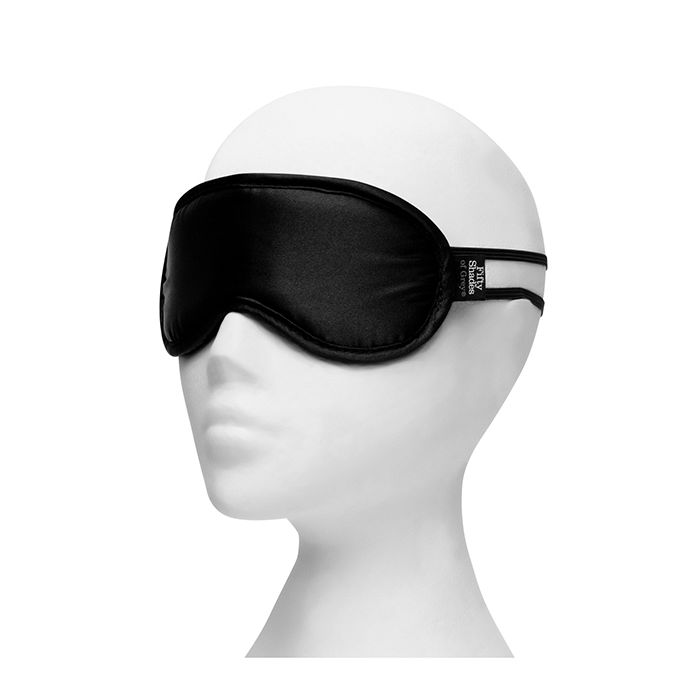 Satin blindfold from the Come To Bed Kit, perfect for playful sensory deprivation and teasing