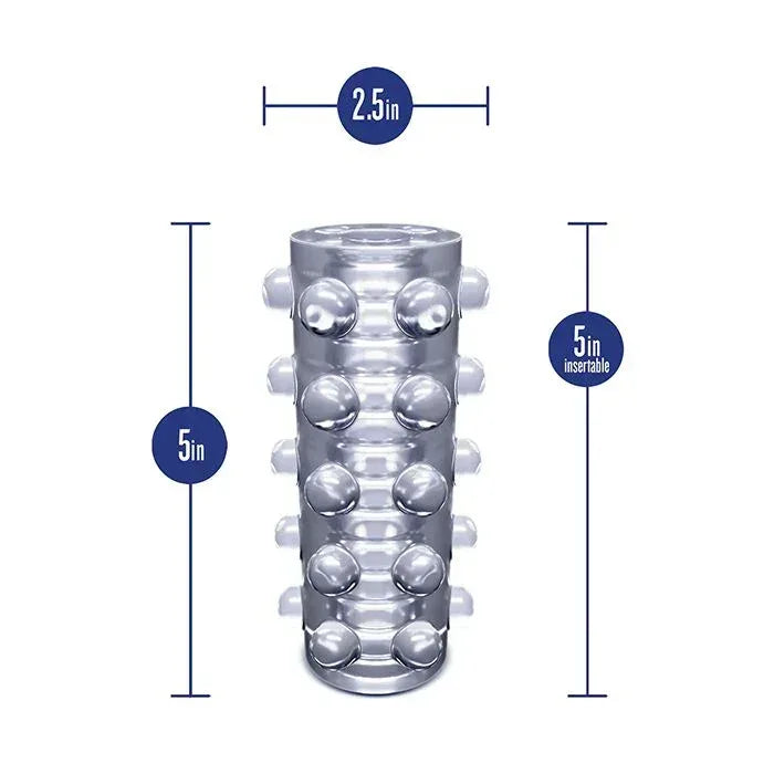 Glow-in-the-dark stroker measurements: 5 inches long, 2 inches wide, 1.5 inch stretchy opening for perfect fit.