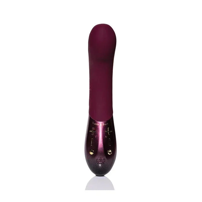 Front view of the Kurve Dual Motor G-Spot Pleasure Device standing upright, showcasing its soft gel tip and ergonomic curves at The Flirtation Station