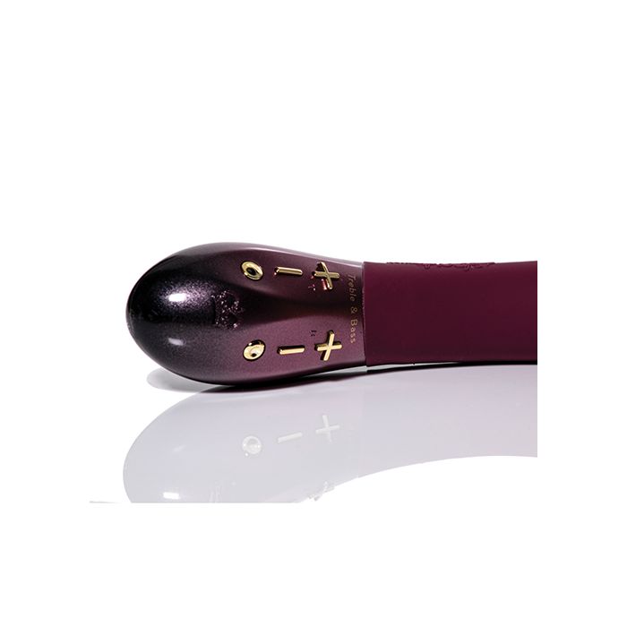 Close-up of the Kurve Dual Motor G-Spot Pleasure Vibrator with a closeup of its buttons