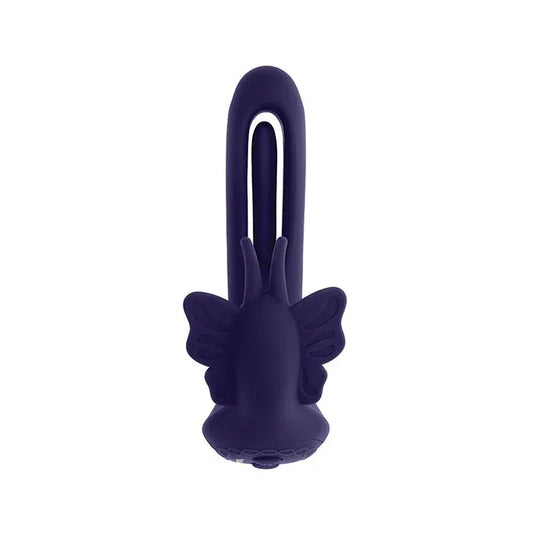Lord Of The Wings by Evolved rechargeable remote control vibrator with butterfly-shaped clitoral stimulator and flexible insertable arm