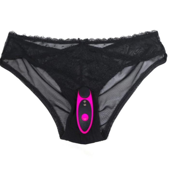 Lovense Ferri remote control bluetooth panty vibrator in black lace panty