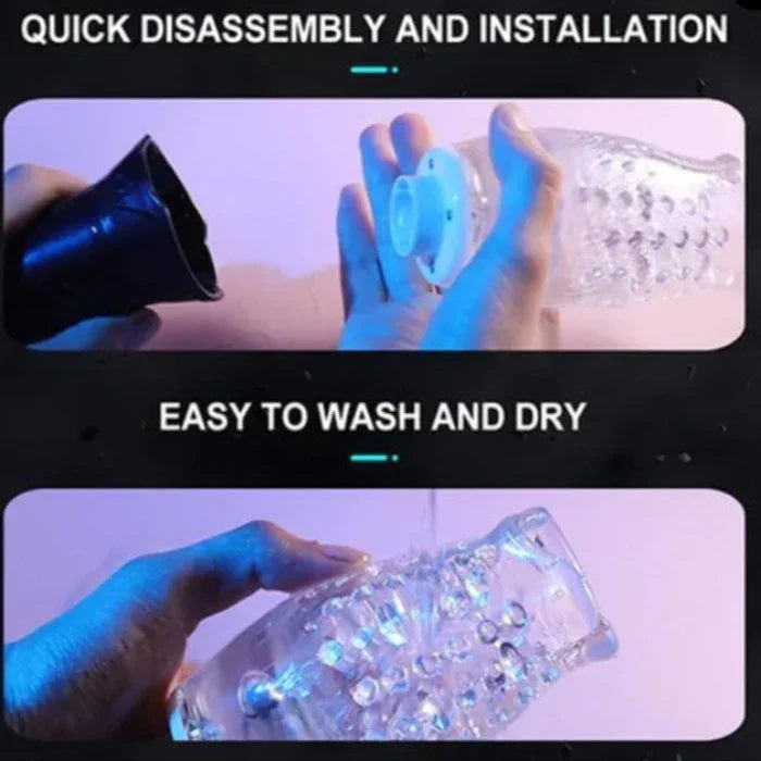 Original Male Rose detachable sleeve demonstration showing easy cleaning and reassembly of splashproof design