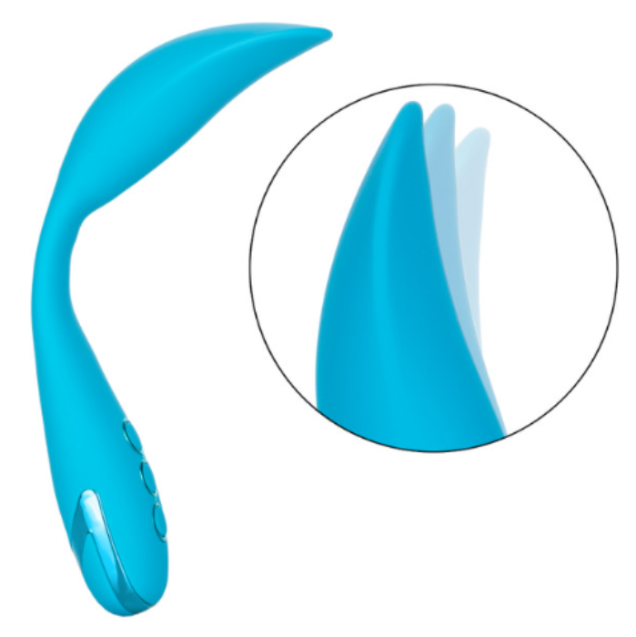 Palm Springs Pleaser ultra-flexible vibrator bent into a custom shape, highlighting its multi-directional design.