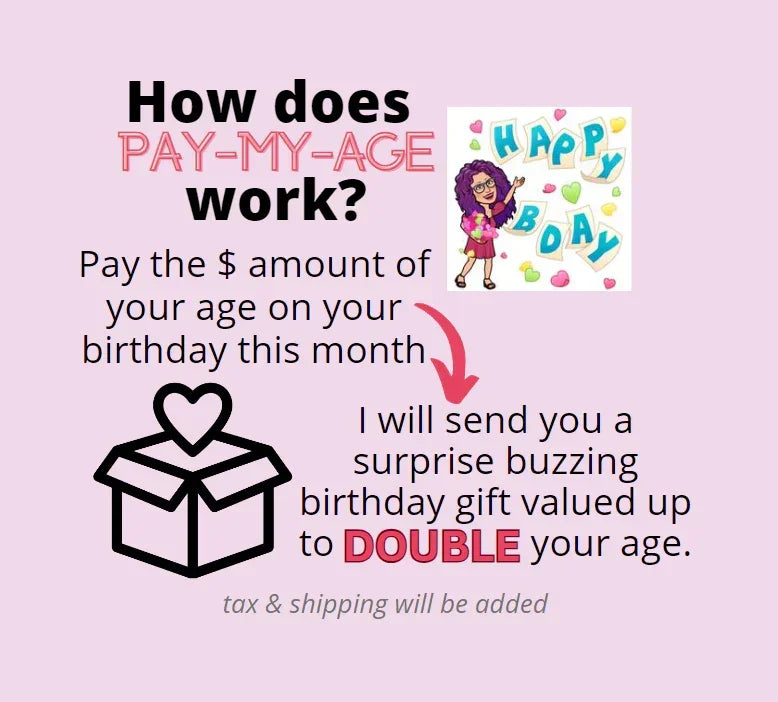 Pay-Your-Age Buzzing Birthday Surprise - The Flirtation Station