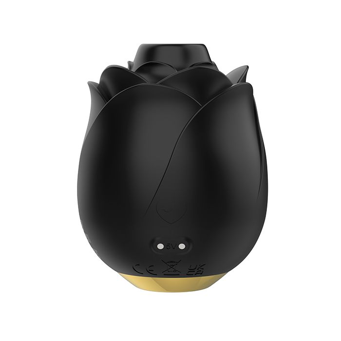 Back view of Rose Fifty Shades of Grey Hearts & Flowers stimulator highlighting magnetic charging port