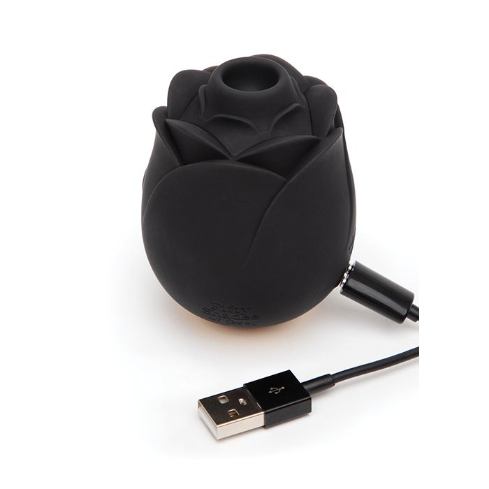 Rechargeable Fifty Shades of Grey Hearts & Flowers Rose with magnetic USB charger attached