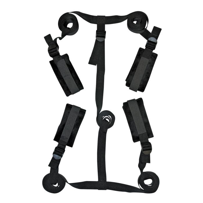 sportsheets 60-inch adjustable nylon straps with connector strap under mattress restraint system
