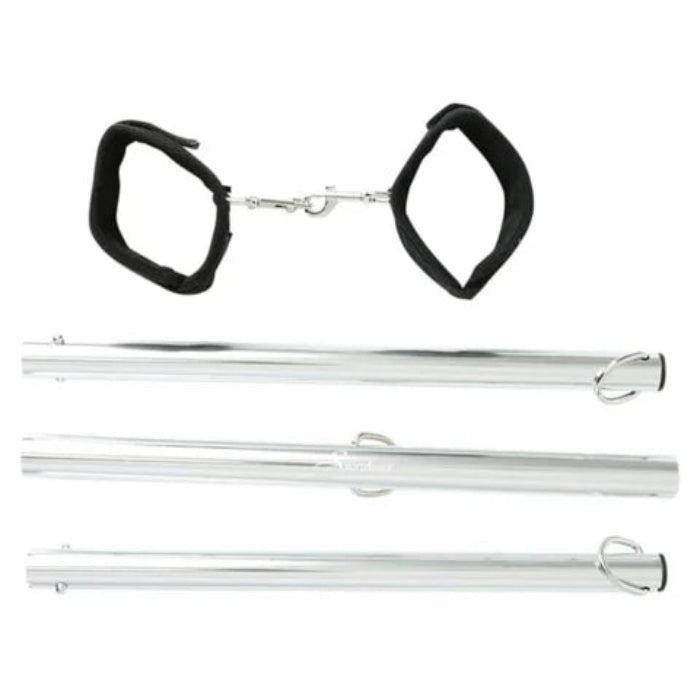 Sportsheets Expandable Spreader Bar broken down into 3 pieces