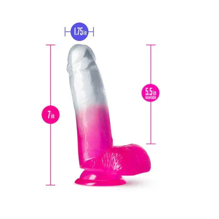 Measurements of the Rainbow Sugar Magnolia dildo shown upright