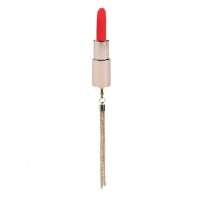 Loveline Tiffany rose gold lipstick vibrator with stylish chain - discreet wearable pleasure