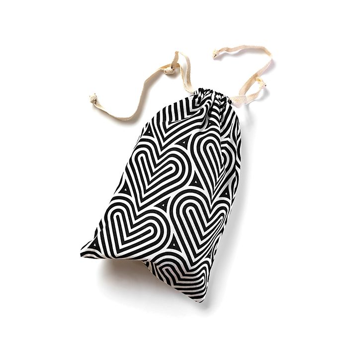 Drawstring Cotton Lint Free Toy Storage Bag black heart