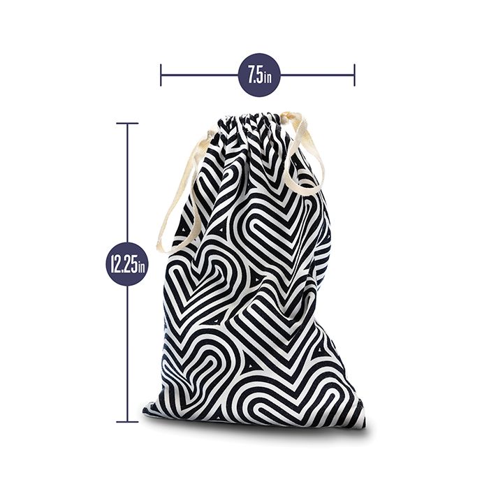 Toy Storage Bag measurements of black and white bomba