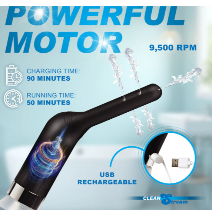 Clean Stream enema device with syringe handle and silicone nozzles, designed for comfortable home use