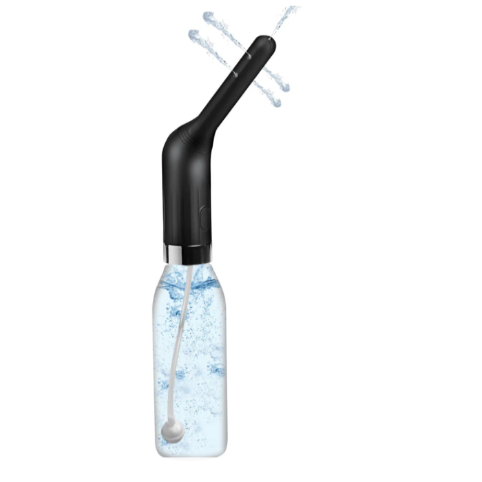 Clean Stream automatic enema set by XR Brands with pump action bottle and silicone nozzle for colon cleansing