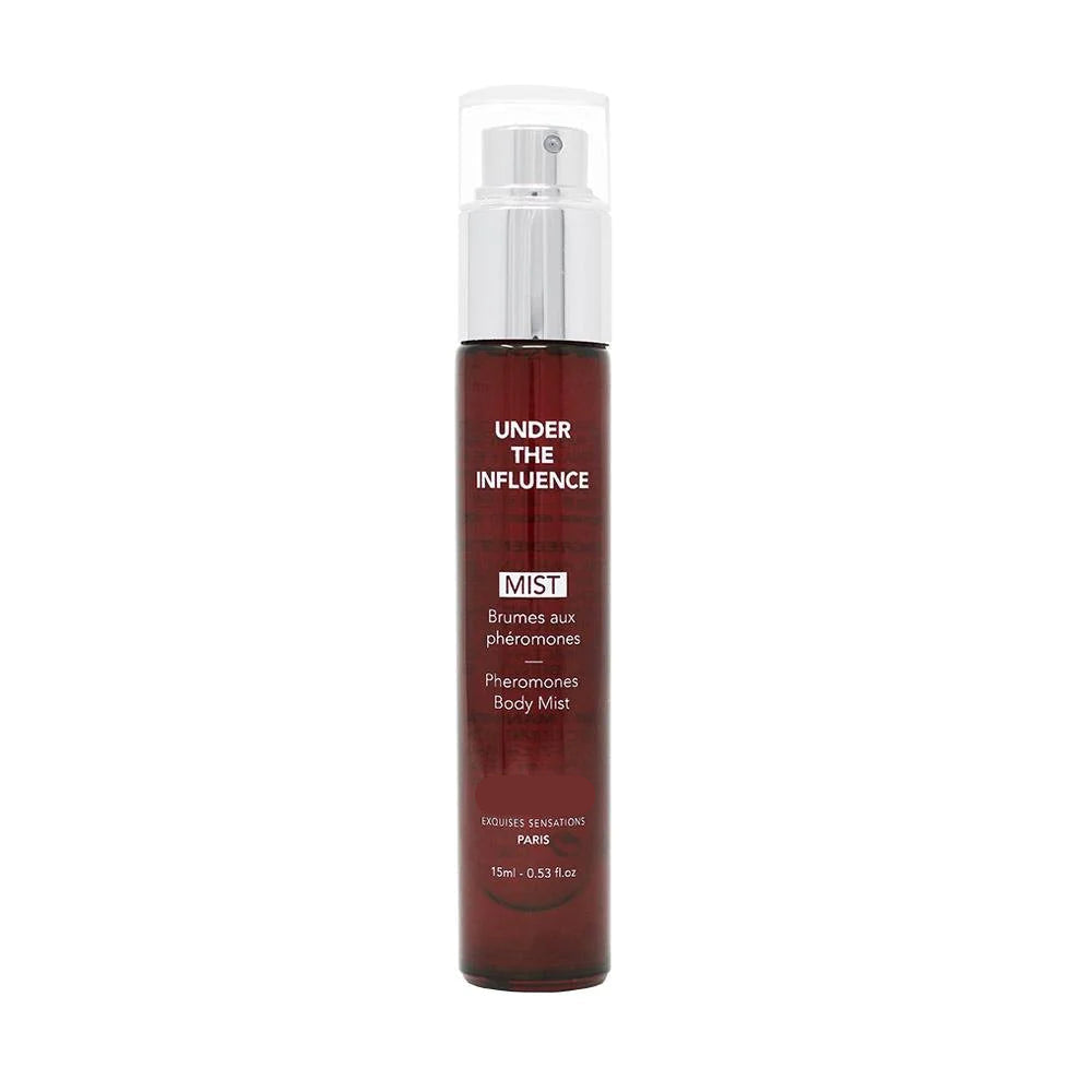 Exsens, Under the Influence, pheromone mist, pheromone perfume, vegan perfume, paraben-free fragrance, French perfume, body mist, hair mist, natural attraction booster, skin-safe pheromones, sensual perfume, confidence enhancer.