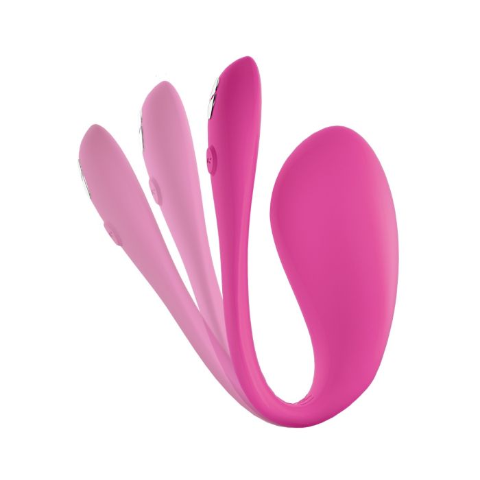 Side view showing insertable portion and adjustable tail of We-Vibe Jive 2 on a white background