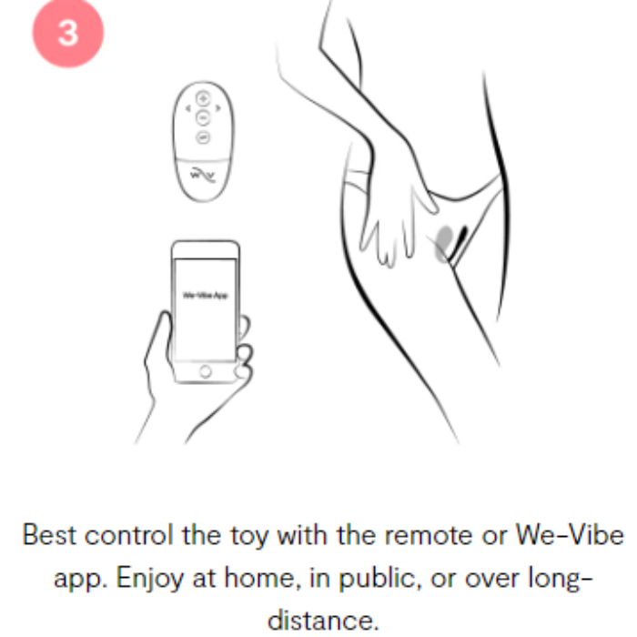 Operating the We-Vibe Jive 2 using the included remote and smartphone app for custom vibration control