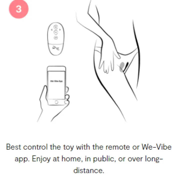 Operating the We-Vibe Jive 2 using the included remote and smartphone app for custom vibration control