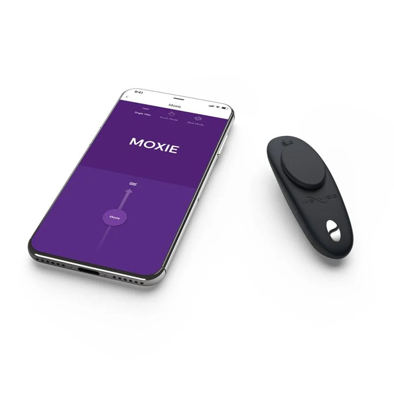 We-Vibe Moxie+ wearable clitoral panty vibrator with magnetic clip and remote control