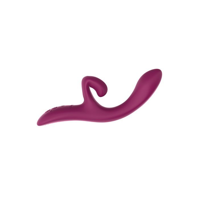 Side view showing the We-Vibe Nova 2 rabbit vibrator with made with body-safe silicone - a rabbit vibrator with ergonomic handle, designed for G-spot and clitoral stimulation