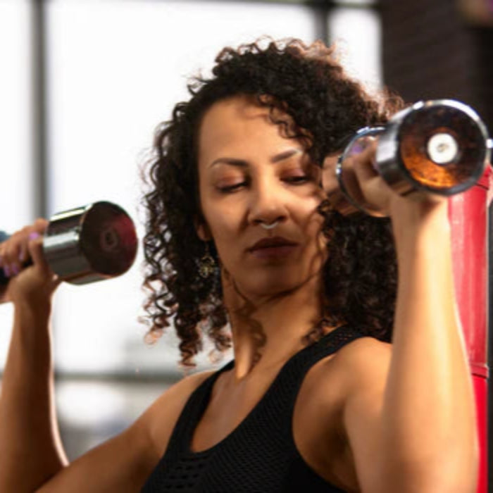 athletic african american woman wearing essence aromatherapy nasal ring