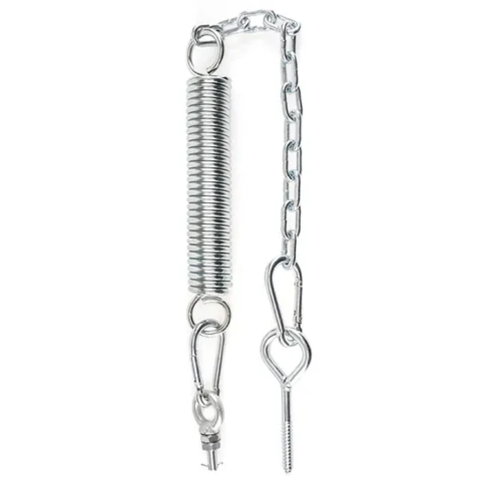 Close-up of adjustable spring used in love swing installation