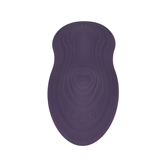 The iRide Pleasure Seat iThrob showing its dual saddle sides and buttons – one vibrating, one pulsating – crafted from soft silicone.
