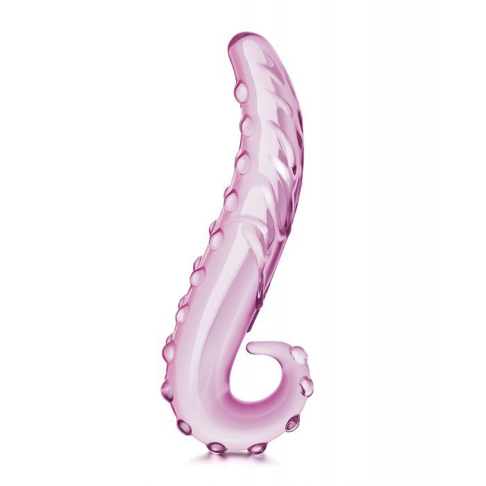 Front view of Lick-It Glass Wand with textured tentacle design
