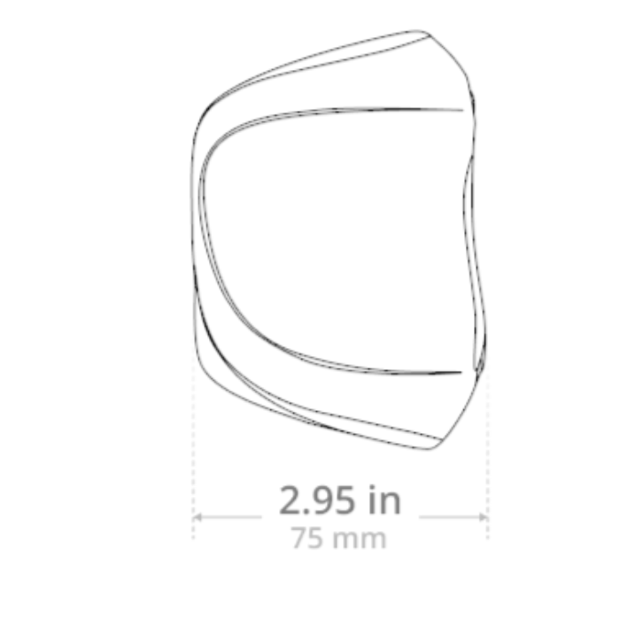 side view measuring Lovense Gush 2 4.17 inches length, 2.13 inches width, 1.30 inches depth