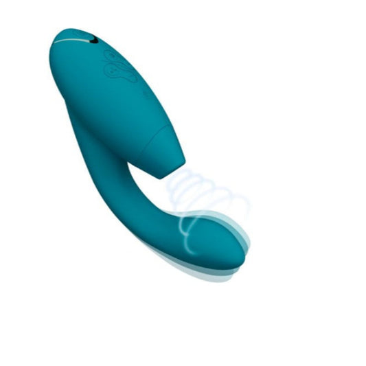Womanizer Duo 2 Petrol teal toy with motion on white background