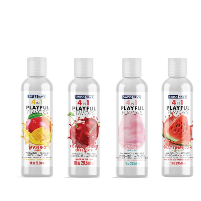 4 in 1 Playful Flavors Warming Kissable Massage Lubricant - The Flirtation Station