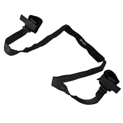 Adjustable position spreader strap fully extended and displayed on white background