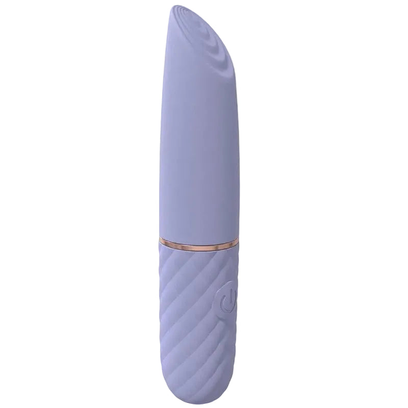Beso Silicone Rechargeable 10 Speed Mini Lipstick Vibrator in lavender with textured grip and precision tip
