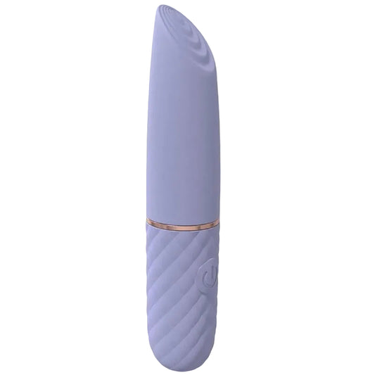 Beso Silicone Rechargeable 10 Speed Mini Lipstick Vibrator in lavender with textured grip and precision tip
