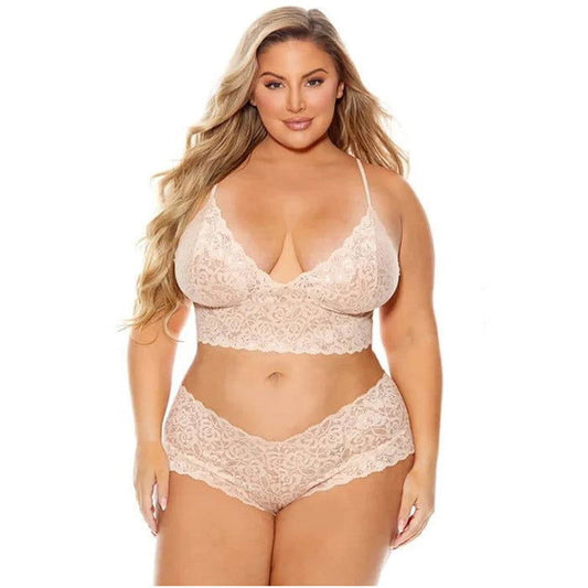 Blushing Babe - bralette and boyshort - The Flirtation Station