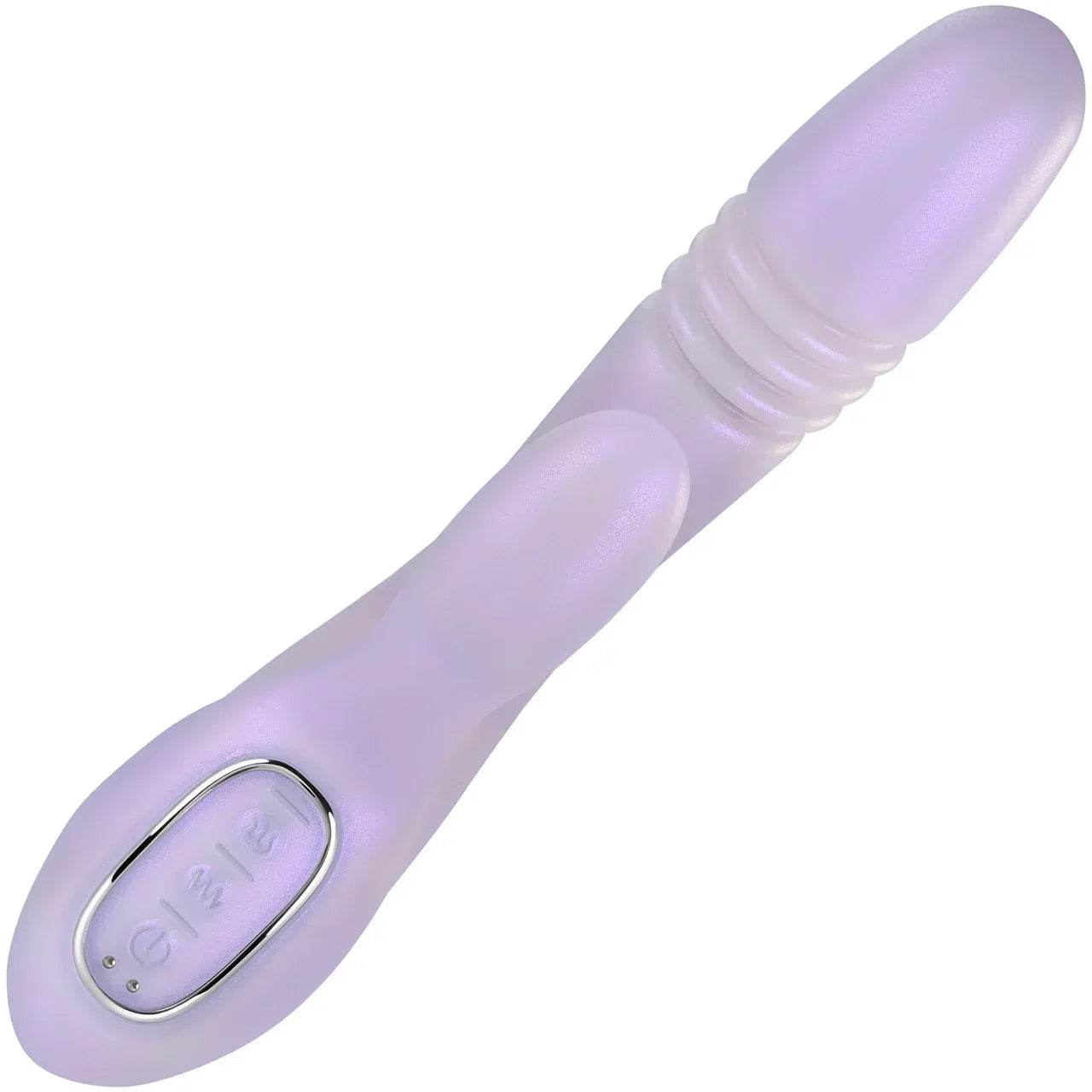 Close-up of Playboy Bumping Bunny control buttons showing heating, vibration and thrusting settings