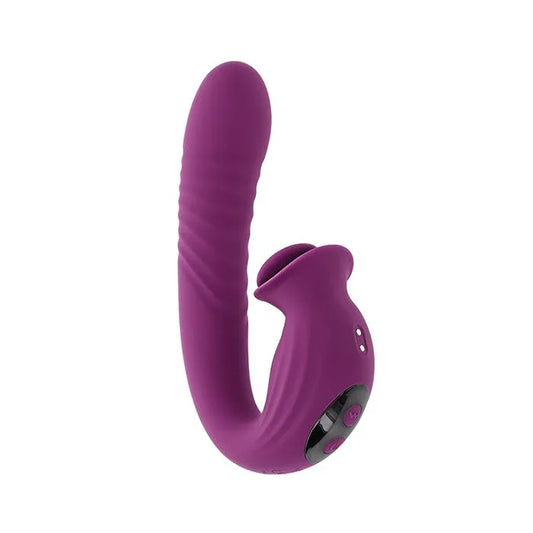 Deep Ecstasy dual stimulator by Evolved Novelties showing 6.5" insertable length and textured surface.