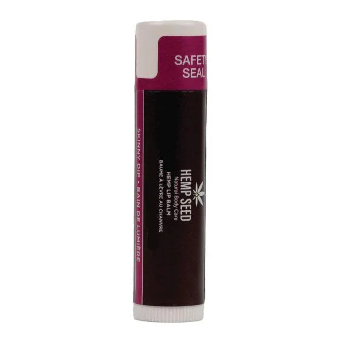 Skinny Dip hemp seed lip balm stick, vanilla and cotton candy inspired, smooth and hydrating