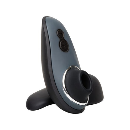 Womanizer Liberty clitoral stimulator in custom Fifty Shades grey color with a sleek, compact design, perfect for targeted pleasure and travel