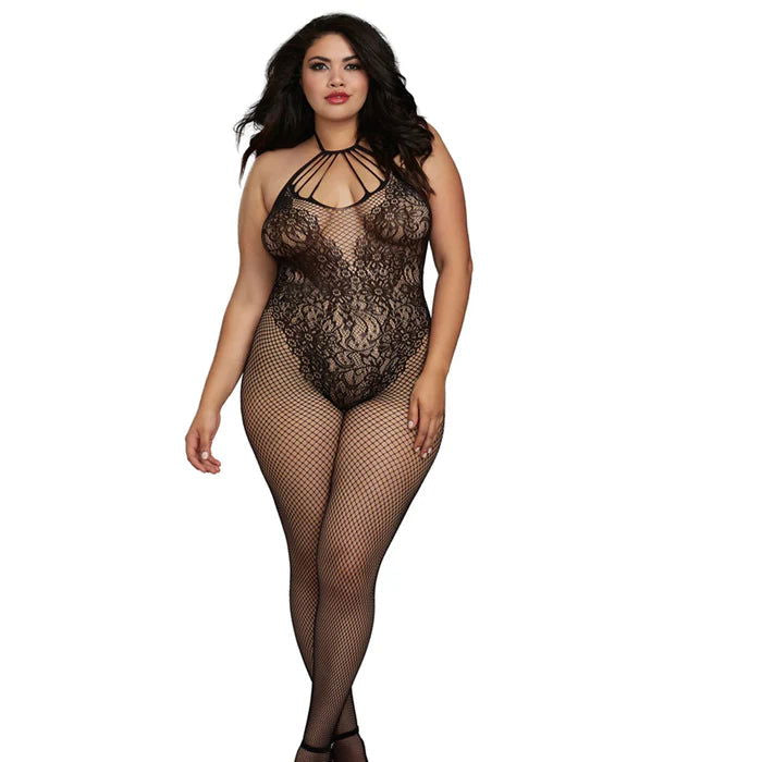 Fishnet Bodystocking With Knitted Teddy Design - The Flirtation Station