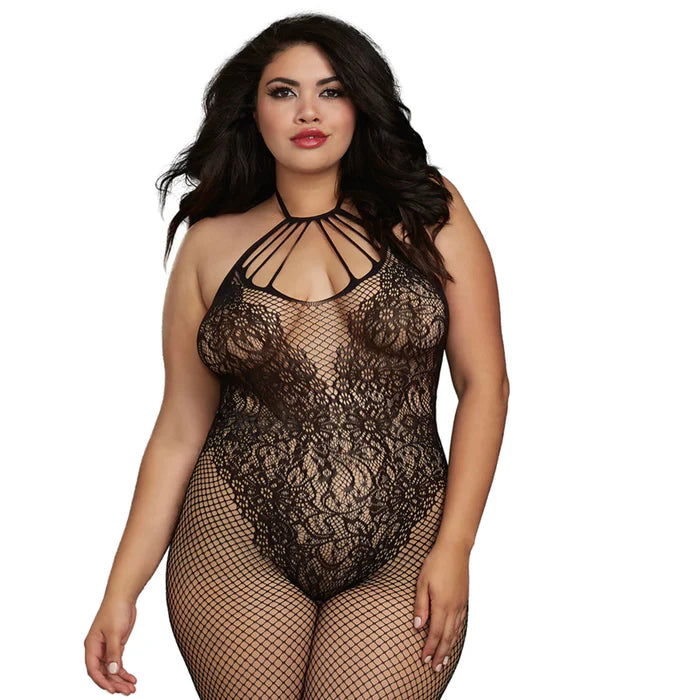 Fishnet Bodystocking With Knitted Teddy Design - The Flirtation Station