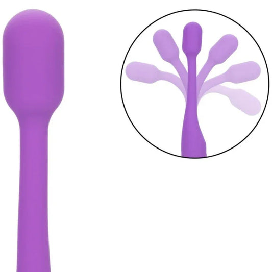 Flex-O-Teaser by Calexotics flexible silicone head detail, curved purple teaser tip designed for precise clitoral and G-spot stimulation