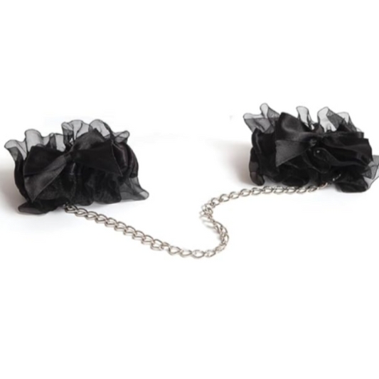 Delicate satin and lace Frou Frou handcuffs